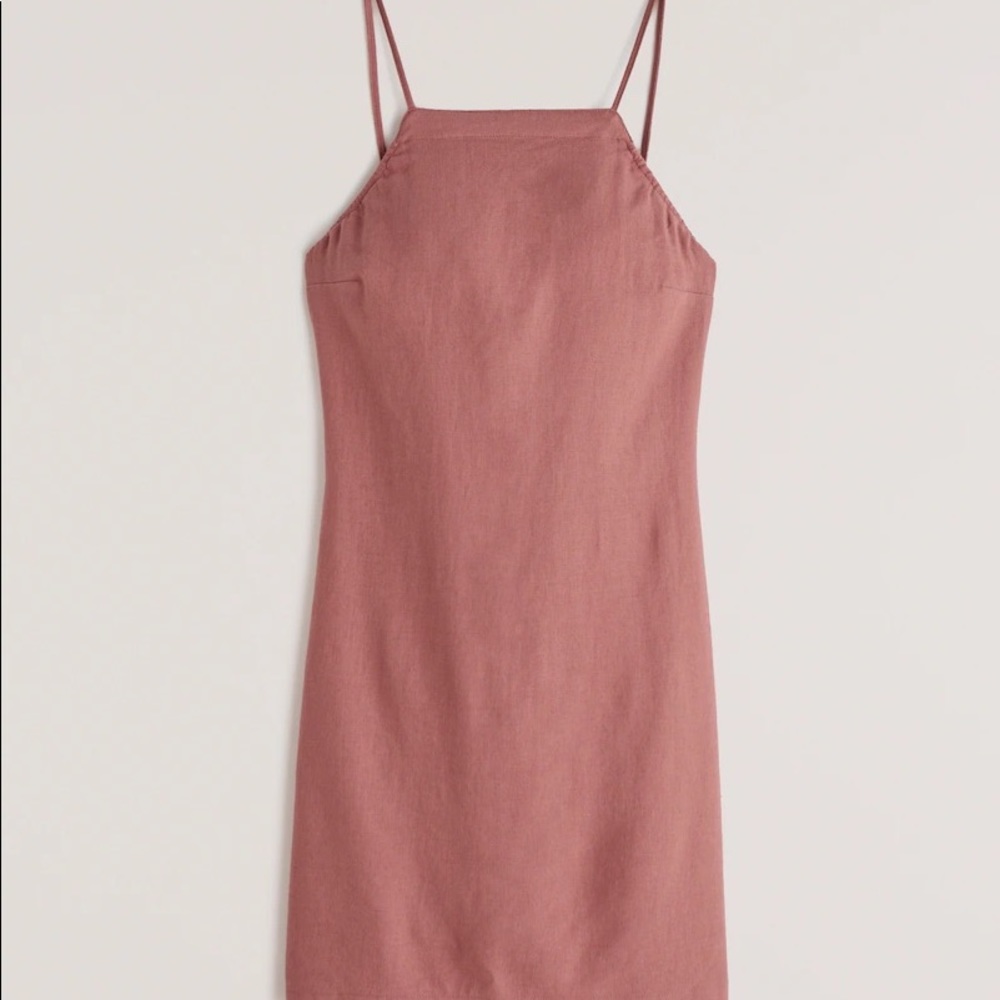 [NWT] Abercrombie & Fitch Open Back Linen Slip Mini Dress - Size XS
